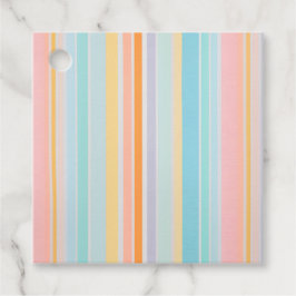 Kleurrijke gestreepte stof kunst cadeau labels