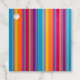 Kleurrijke gestreepte stof kunst cadeaukaartjes bedankjes labels