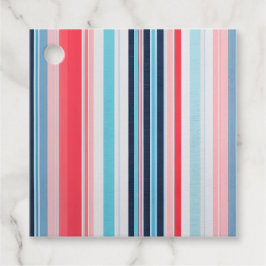 Kleurrijke gestreepte stof kunst cadeaukaartjes bedankjes labels