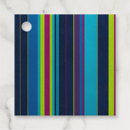 Kleurrijke gestreepte stof kunst cadeaukaartjes bedankjes labels