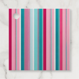 Kleurrijke gestreepte stof kunst cadeaukaartjes bedankjes labels