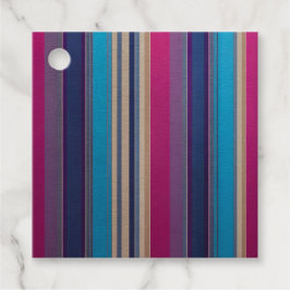 Kleurrijke gestreepte stof kunst cadeaukaartjes bedankjes labels