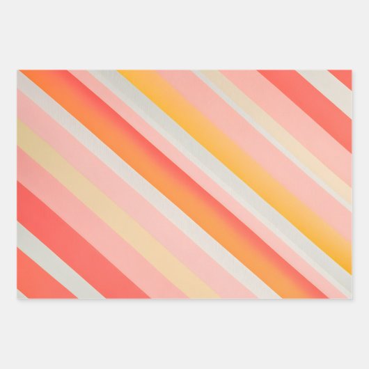 Kleurrijke Gestreepte Stoffenkunst Verpakkende Doc Inpakpapier Vel (Voorkant 3)