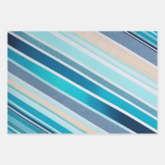 Kleurrijke Gestreepte Stoffenkunst Verpakkende Doc Inpakpapier Vel (Voorkant 3)