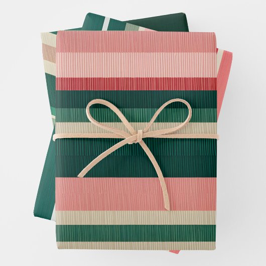 Kleurrijke Gestreepte Stoffenkunst Verpakkende Doc Inpakpapier Vel