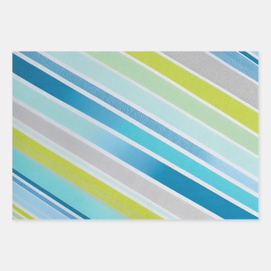 Kleurrijke Gestreepte Stoffenkunst Verpakkende Doc Inpakpapier Vel (Voorkant 3)