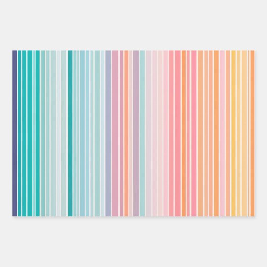 Kleurrijke Gestreepte Stoffenkunst Verpakkende Doc Inpakpapier Vel (Voorkant 2)