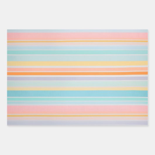 Kleurrijke Gestreepte Stoffenkunst Verpakkende Doc Inpakpapier Vel (Voorkant)