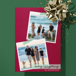 Kleurrijke gestreepte tape - V2 - Foto Vakantiecad Feestdagenkaart