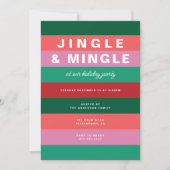 Kleurrijke Gestreepte Vakantie Uitnodiging (Voorkant)