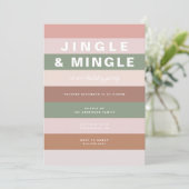 Kleurrijke Gestreepte Vakantie Uitnodiging (Staand voorkant)