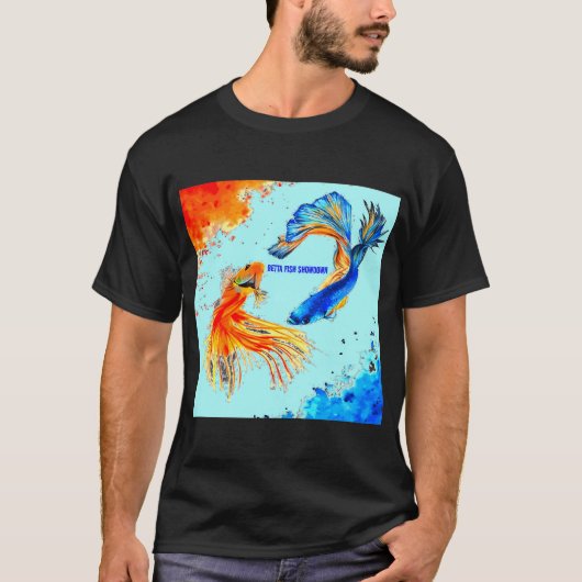 Kleurrijke Gestreepte Vis T-shirt (Voorkant)