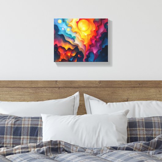 Kleurrijke gestrekte canvas Print (Insitu (Slaapkamer))