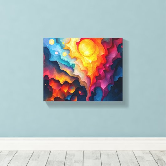 Kleurrijke gestrekte canvas Print (Insitu (Houten vloer))