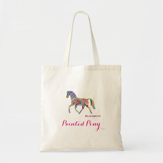 Kleurrijke gestripte Pony Tote Bag (Voorkant)
