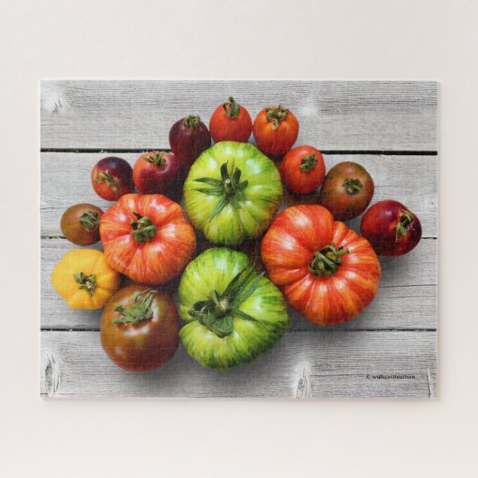Kleurrijke gestripte tomaten op de weerstabel legpuzzel (Horizontaal)