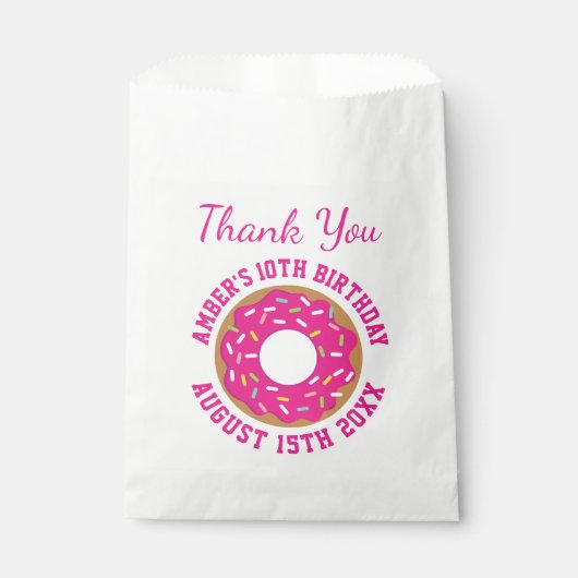 Kleurrijke gestrooide donut Verjaardagsfeest gunst Bedankzakje (Voorkant)