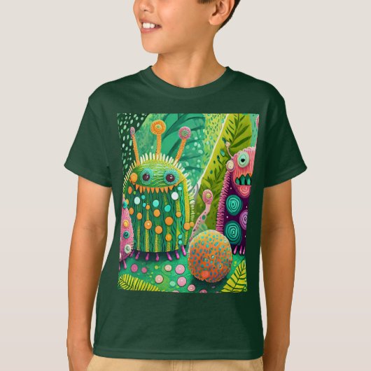 Kleurrijke, gestructureerde monsters met patronen t-shirt (Voorkant)