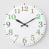 Kleurrijke getallen muurklok. grote klok (Voorkant)