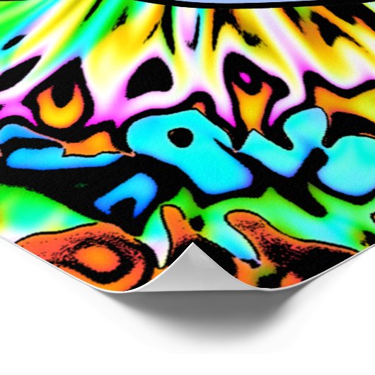 Kleurrijke getatoeëerde schedel v0 poster (Hoek)