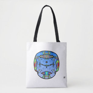 Kleurrijke getatoeëerde schedel v0 tote bag