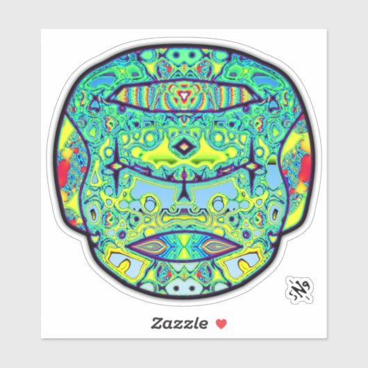 Kleurrijke getatoeëerde schedel v3 sticker (Vel)