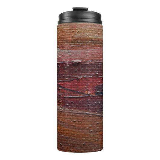 Kleurrijke getextureerde achtergrond van olieverf. thermosbeker (Voorkant)