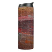 Kleurrijke getextureerde achtergrond van olieverf. thermosbeker (Gedraaid links)