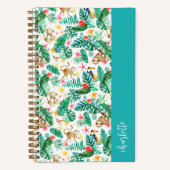 Kleurrijke getropicaliseerde jungle dieren persoon notitieboek (Voorkant)
