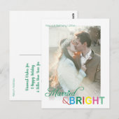 Kleurrijke getrouwde & Bright Christmas Photo Holi Briefkaart (Voorkant / Achterkant)