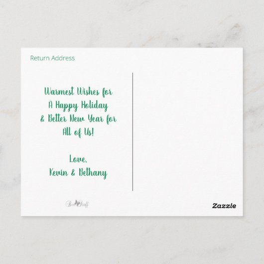 Kleurrijke getrouwde & Bright Christmas Photo Holi Briefkaart (Achterkant)