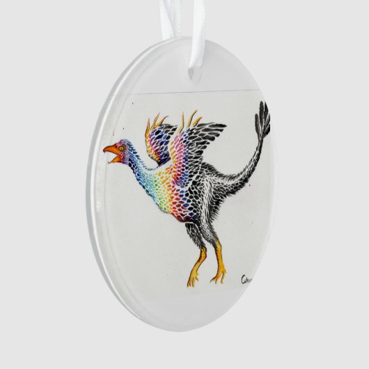 Kleurrijke gevechten dinosaurus ornament (voorkant)