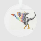 Kleurrijke gevechten dinosaurus ornament (achterkant)