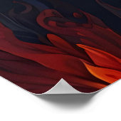 Kleurrijke gevederde Phoenix vogelpatroon Poster (Hoek)