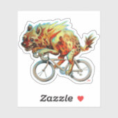 Kleurrijke gevlekte hyena op een fiets sticker (Vel)