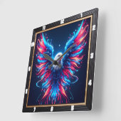 Kleurrijke gevleugelde adelaar Modern Vierkante Klok (Hoek)