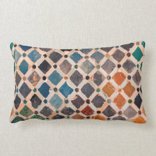 kleurrijke gevlochten tegels kussen