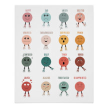 Kleurrijke Gevoelens Emoties Gezichten Grafiek 