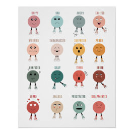 Kleurrijke Gevoelens Emoties Gezichten Grafiek Perfect Poster