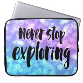 Kleurrijke gevreesde lichten/Nooit stoppen met ver Laptop Sleeve