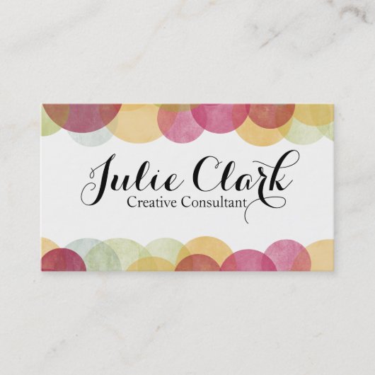 Kleurrijke Geweven Bellen, Modern Capricieus Visitekaartje (Voorkant)