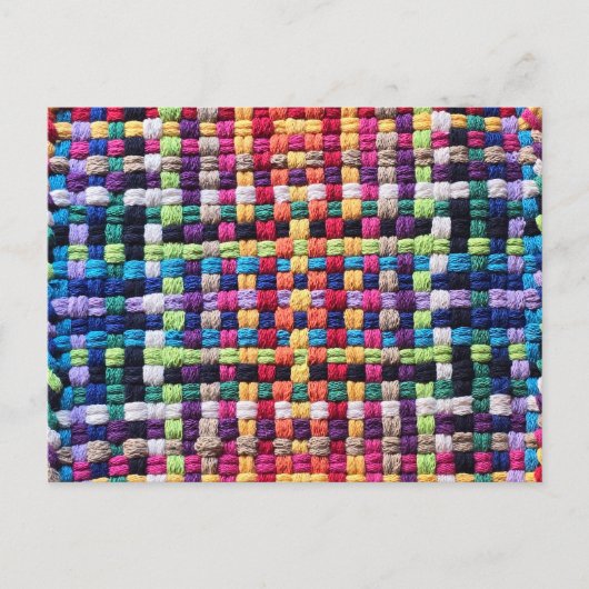 Kleurrijke Geweven Regenboog Briefkaart (Voorkant)