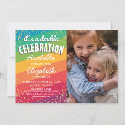 Kleurrijke gezamenlijke foto van broers en zussen kaart (Voorkant)