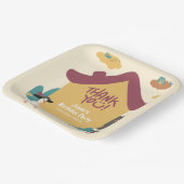 Kleurrijke gezellige huis kinderen verjaardag dank papieren bordje (Gebogen)