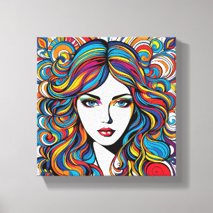Kleurrijke Gezicht Canvas Print