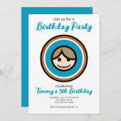 Kleurrijke gezicht grafische partij uitnodiging (Voorkant / Achterkant)