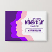 Kleurrijke gezichten Internationale Vrouwendag 8 m Button (Voorkant)