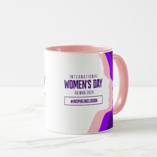 Kleurrijke gezichten Internationale Vrouwendag 8 m Mok (Voorkant rechts)