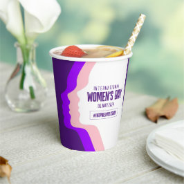 Kleurrijke gezichten Internationale Vrouwendag 8 m Papieren Bekers