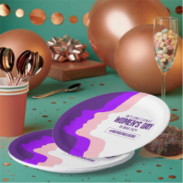 Kleurrijke gezichten Internationale Vrouwendag 8 m Papieren Bordje